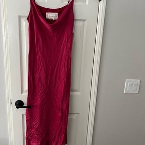 Pink Satin Slip Dress